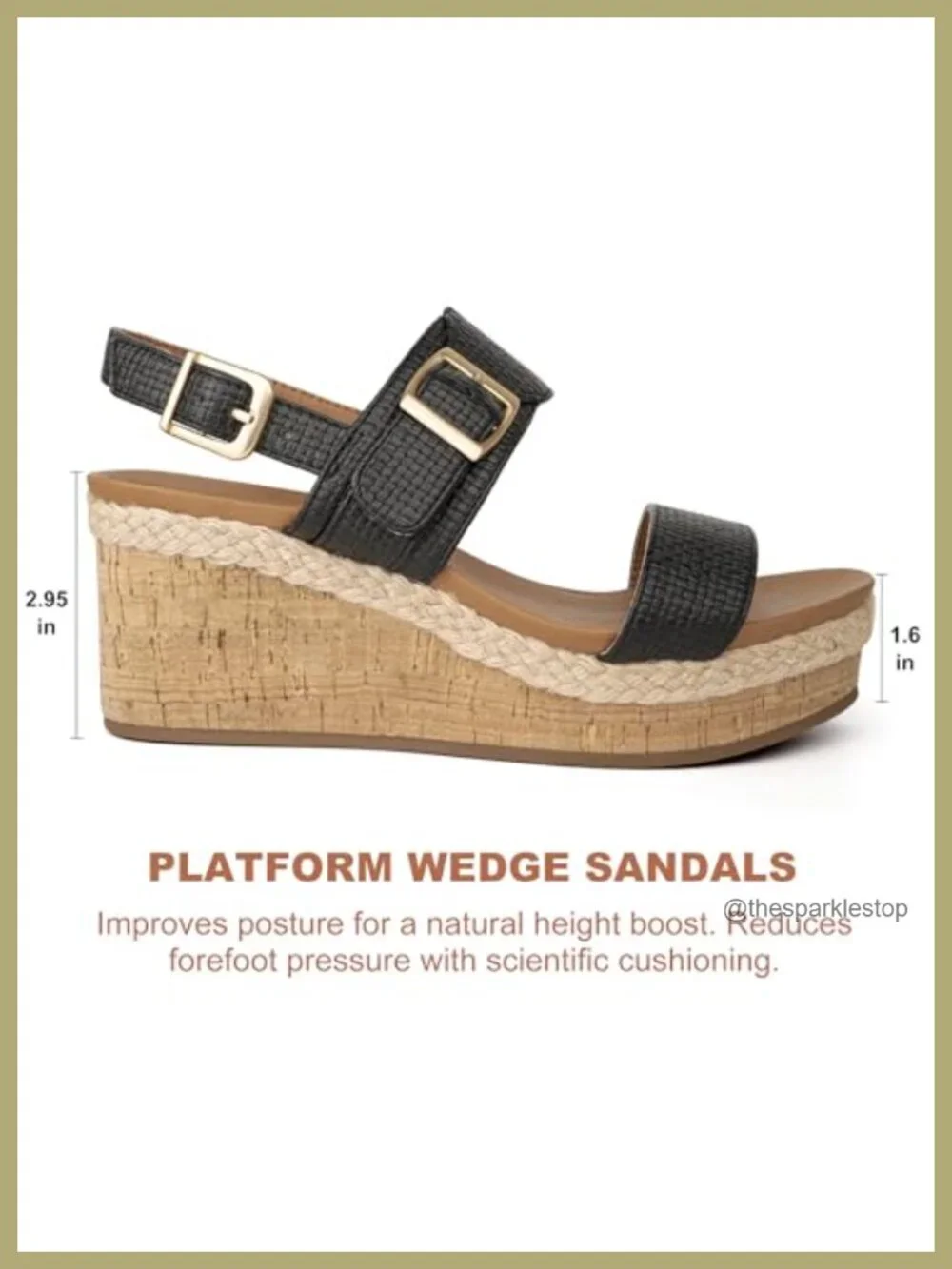 Espadrille Wedge Platform Sandals Slingback Heels Comfortable Vacation Dress